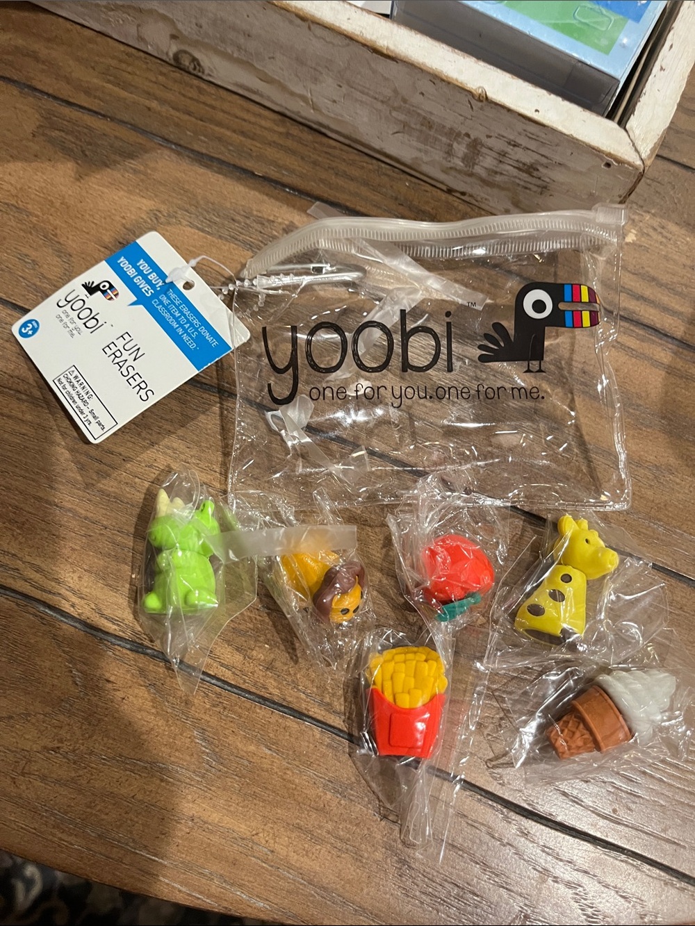 Yoobi Assorted Green, Yellow, Red, Orange Fun Erasers Set